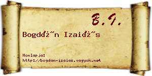Bogdán Izaiás névjegykártya