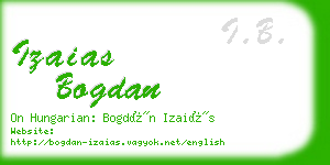 izaias bogdan business card